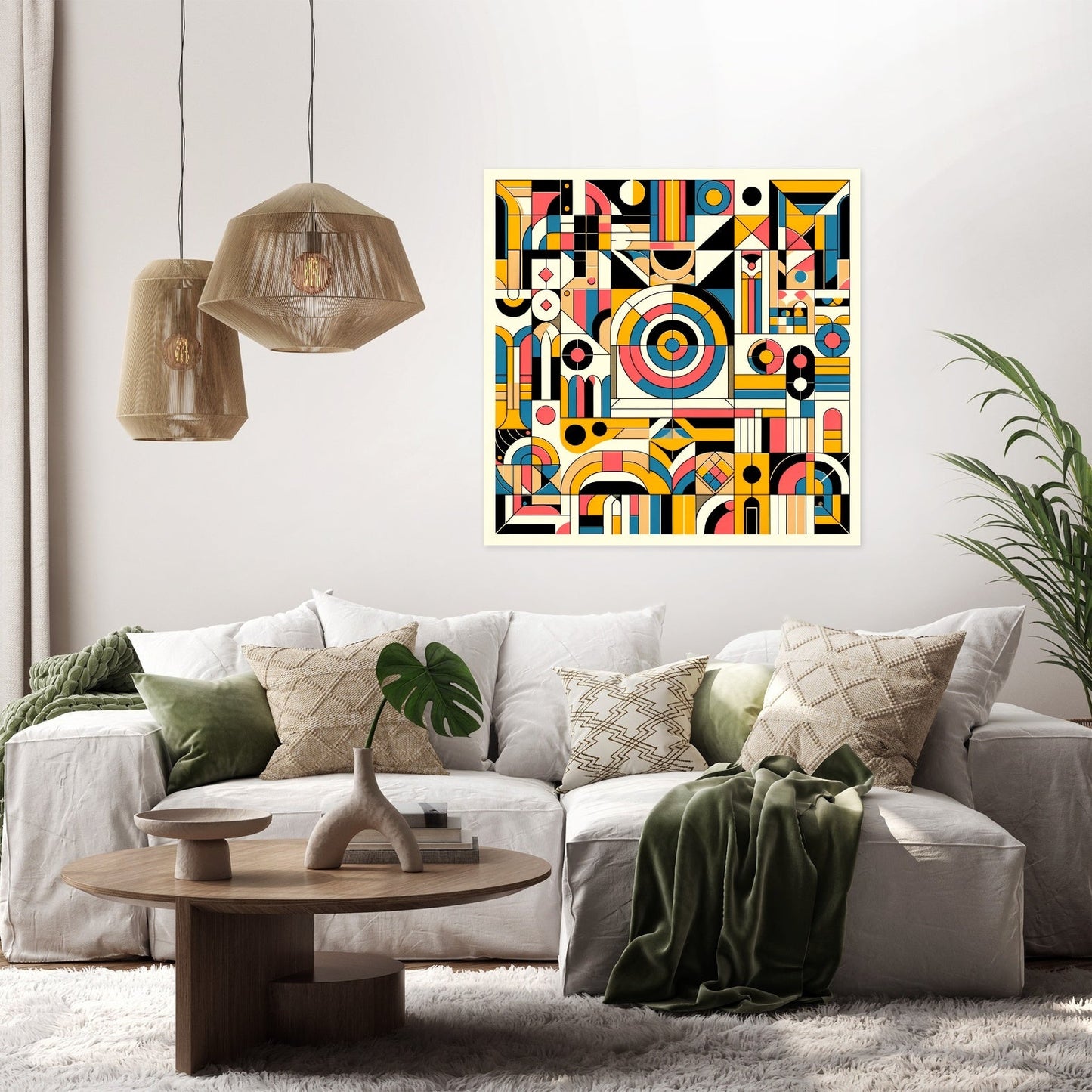 Vibrant Geometric Harmony Canvas