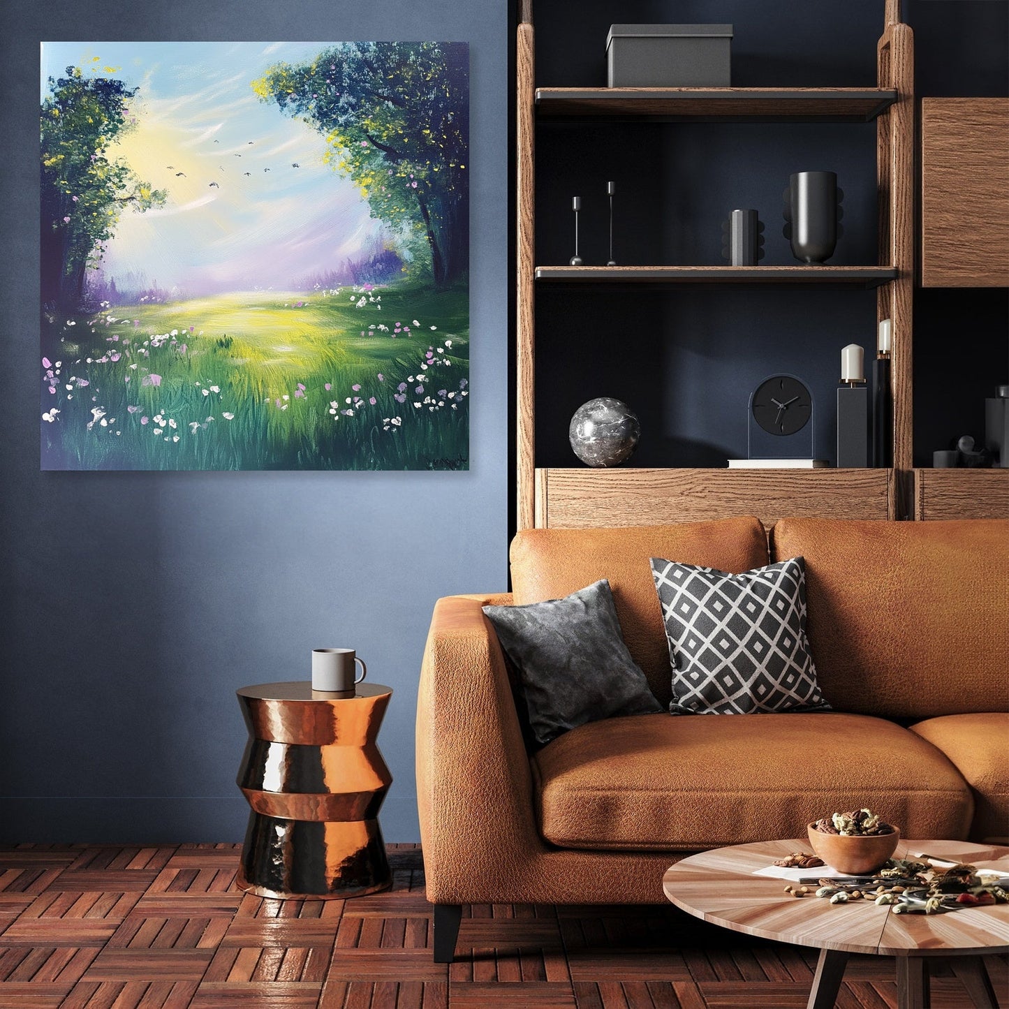 Morning Mist Meadow Canvas