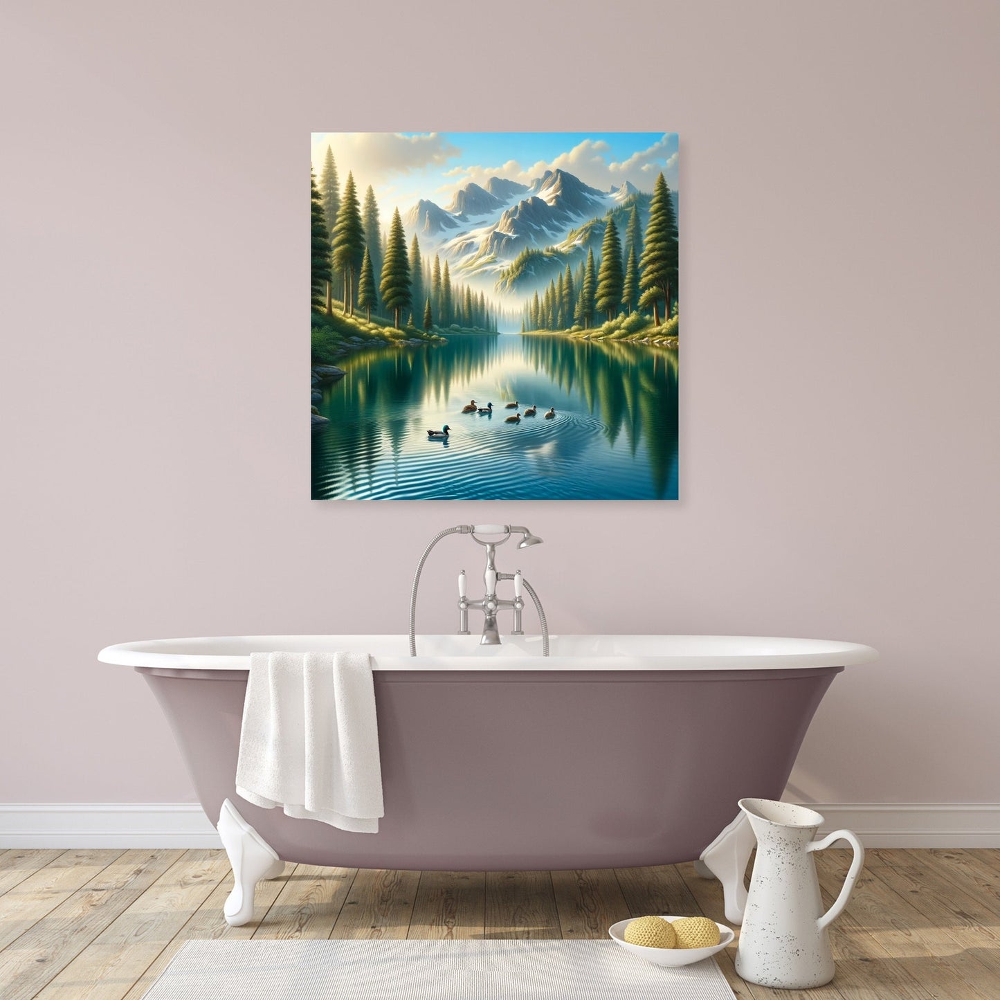 Tranquil Mountain Lake Canvas