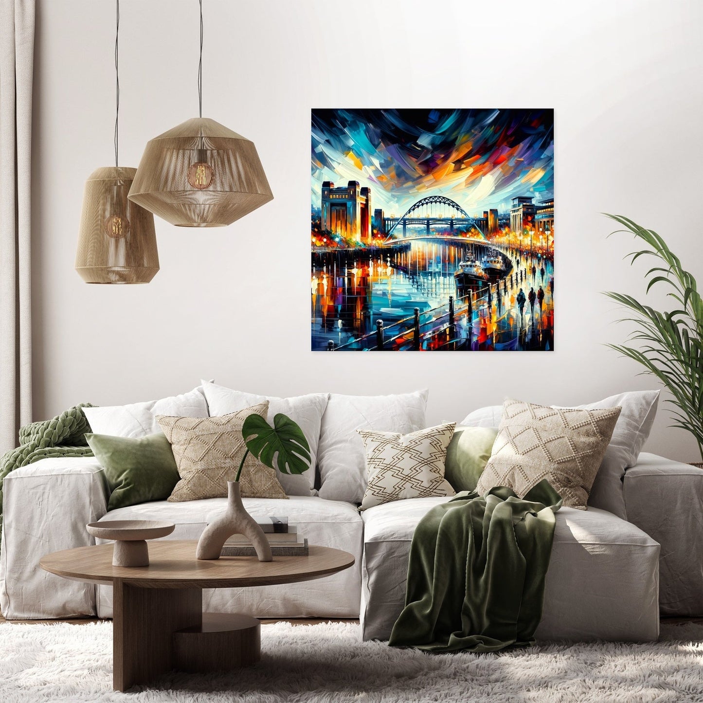 Newcastle Quayside Evening Vibrance Canvas