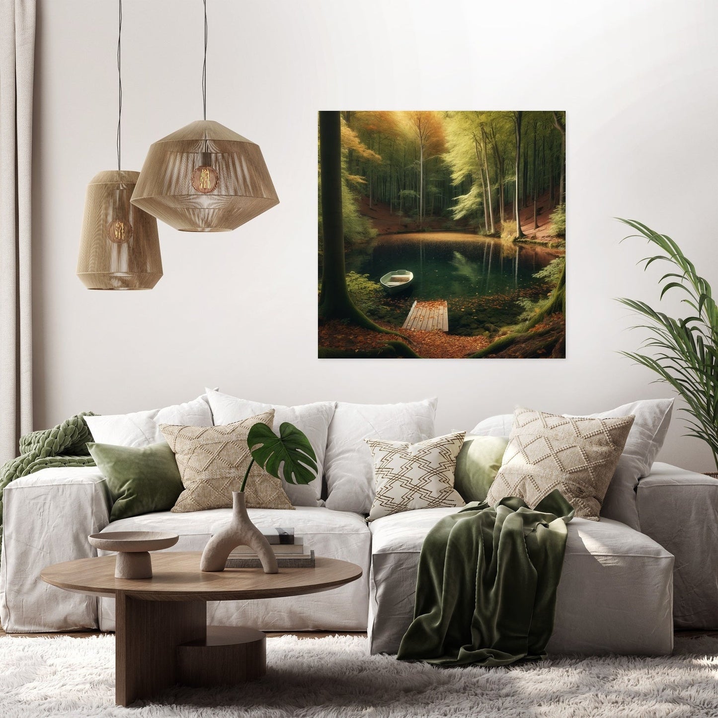 Autumn Pond Solitude Canvas
