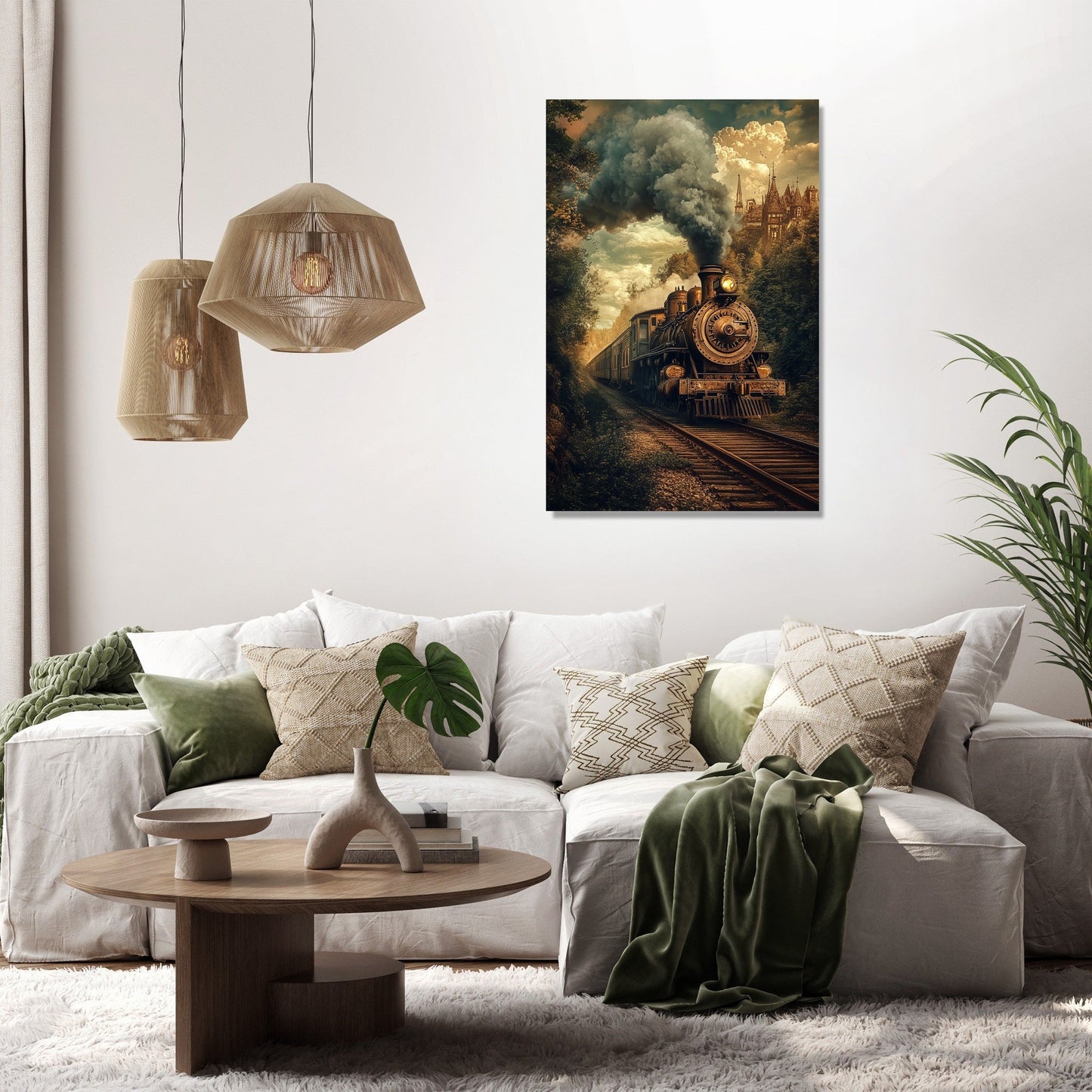 Steampunk Locomotive Reverie Canvas
