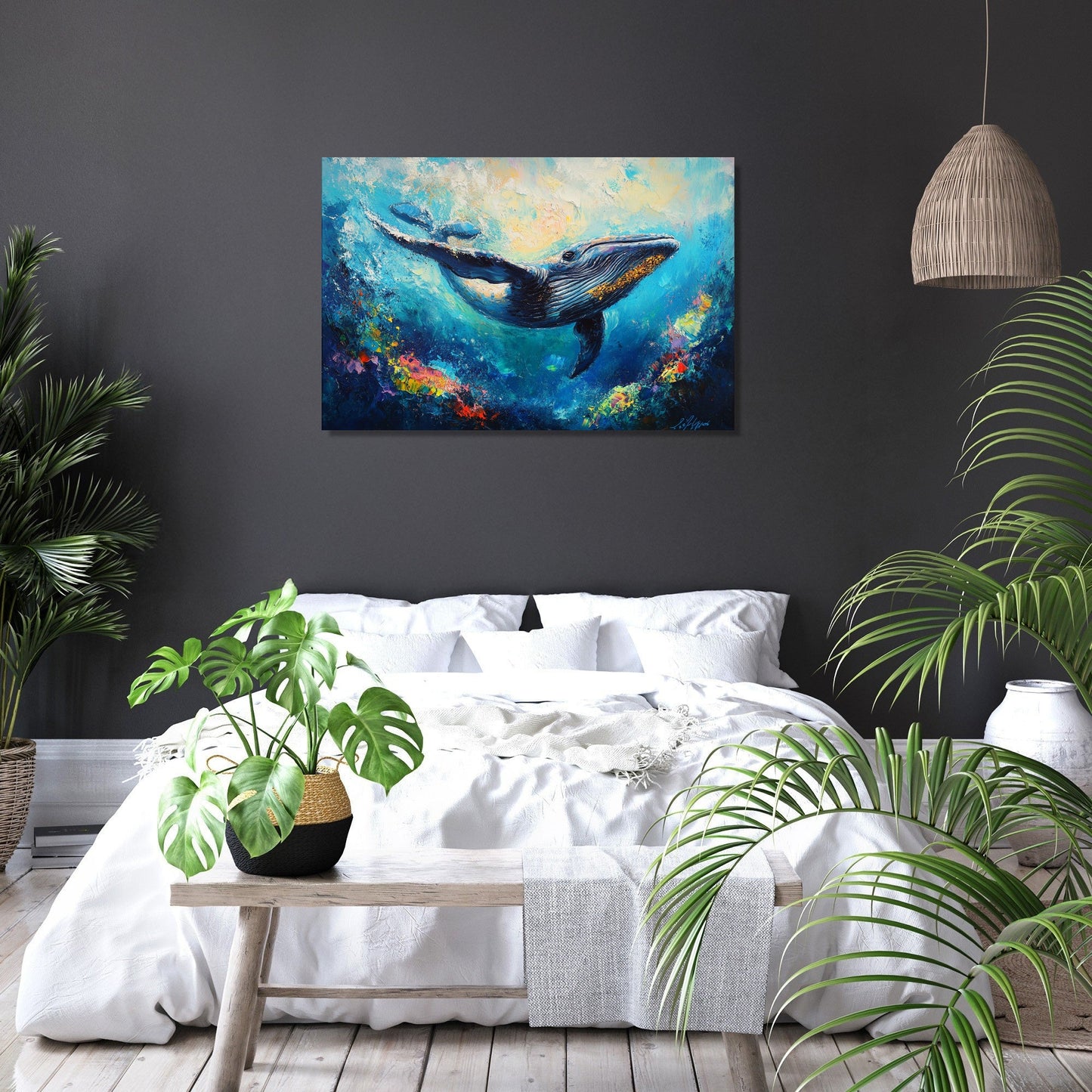 Whales and Coral Canvas