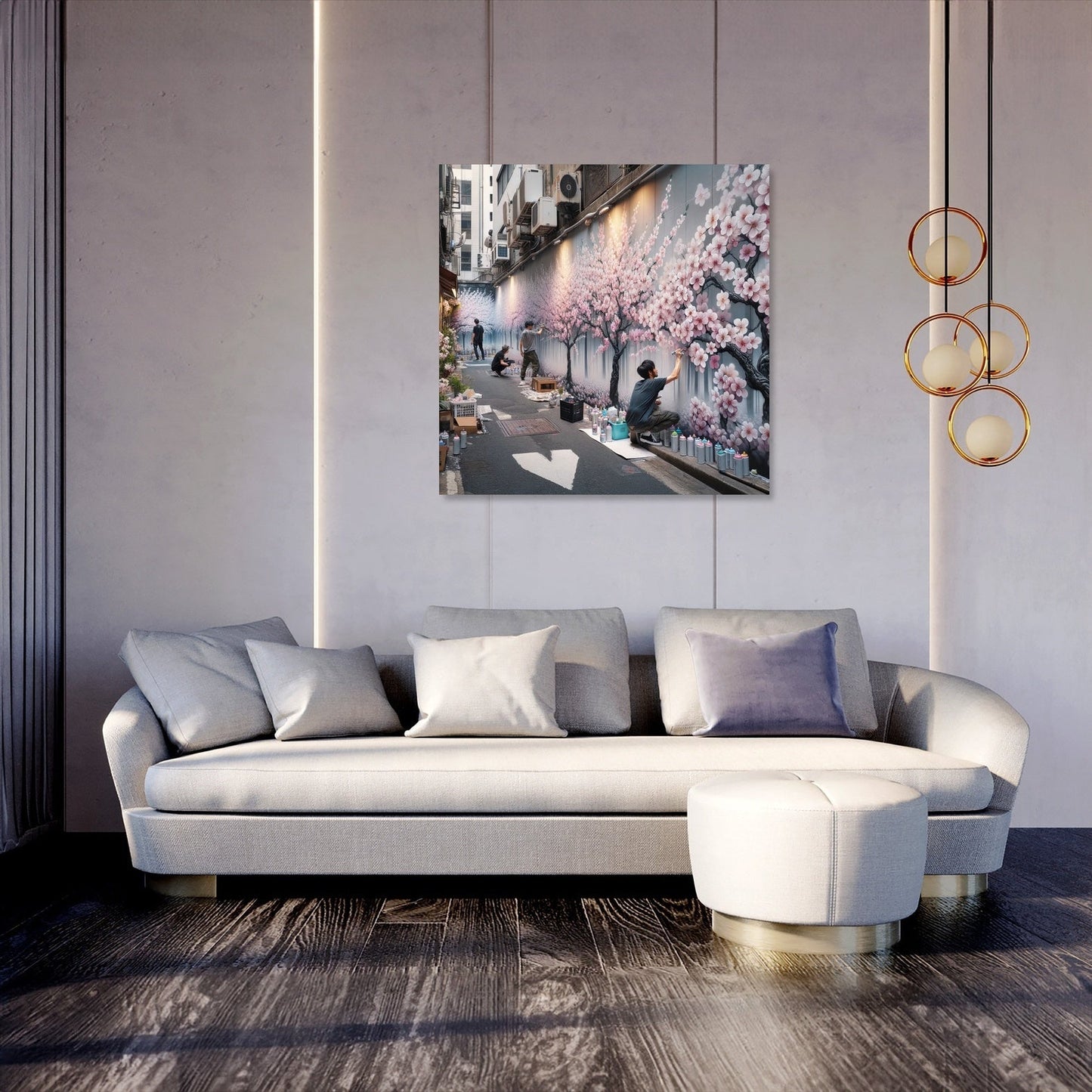 Cherry Blossom Graffiti Canvas