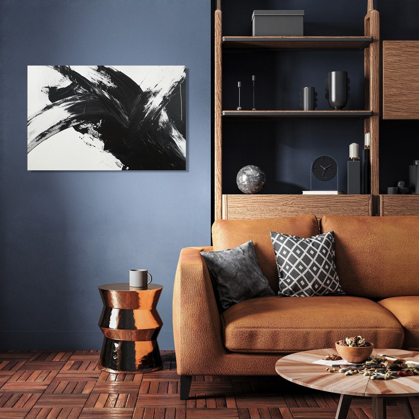 Monochrome Whirlwind Canvas
