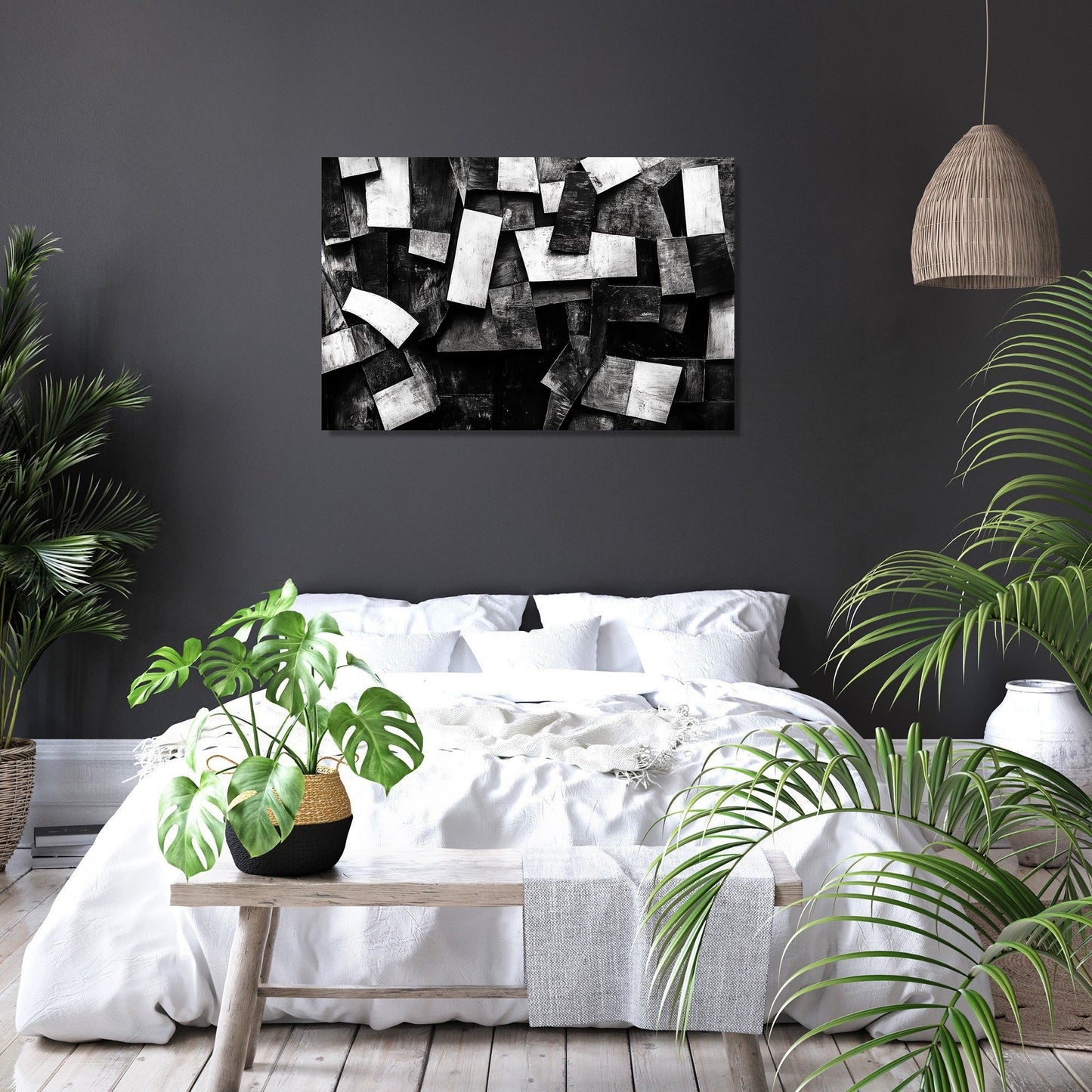 Monochrome Geometry Canvas
