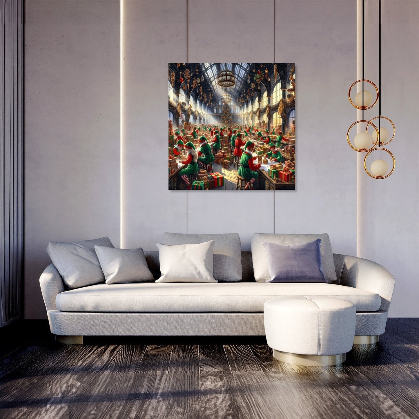 Elfin Joy Christmas Hall Canvas