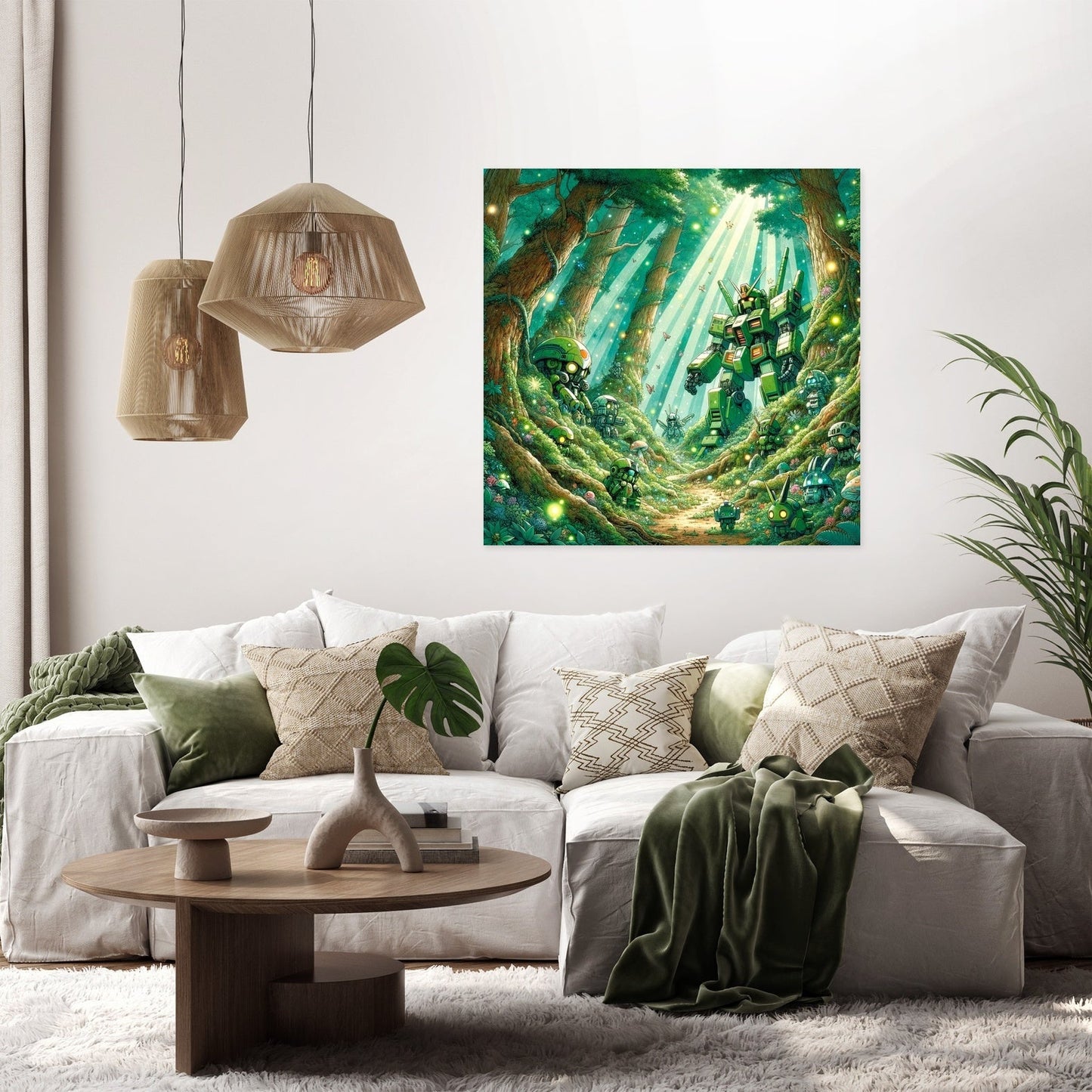 Enchanted Mecha Forest Canvas