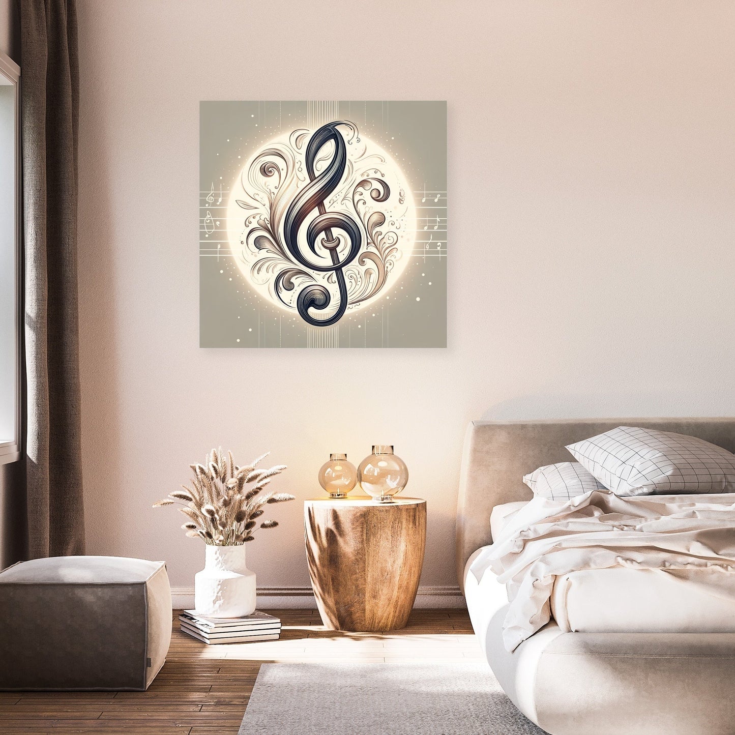 Intricate Treble Clef Canvas