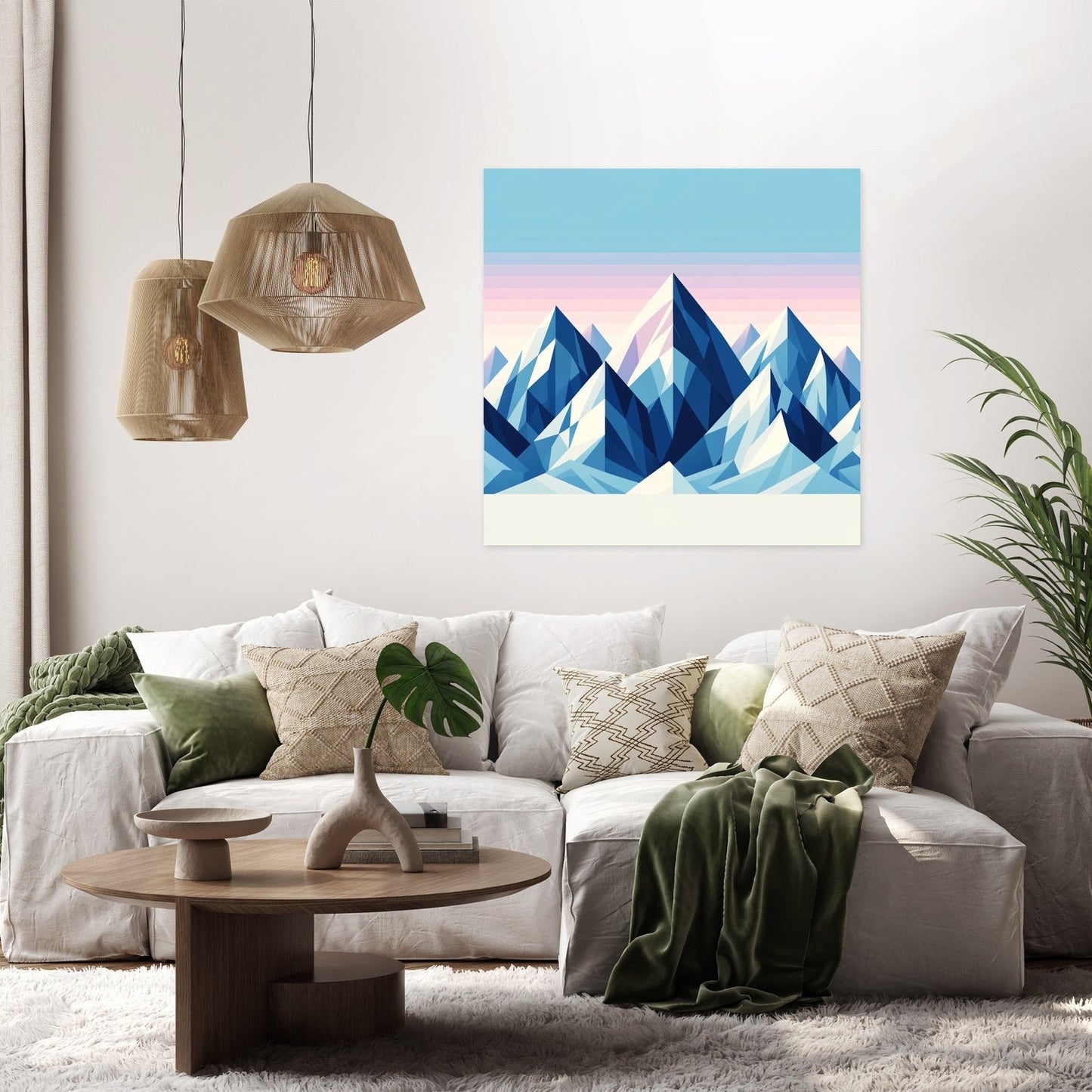 Winter Peaks Geometry Canvas
