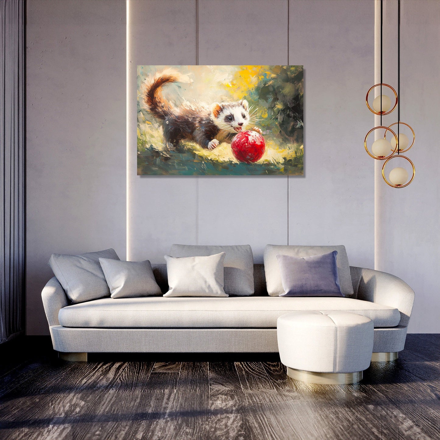 Ferret Frolic Canvas