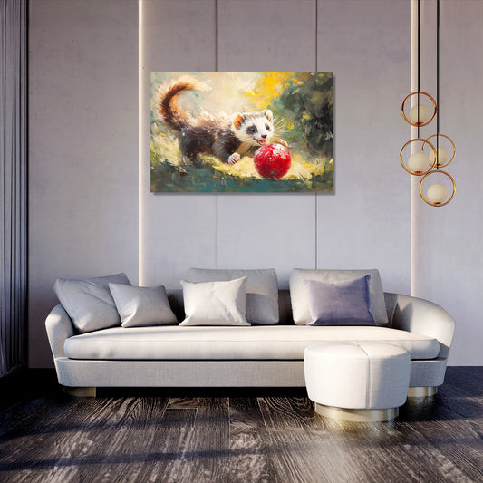 Ferret Frolic Canvas