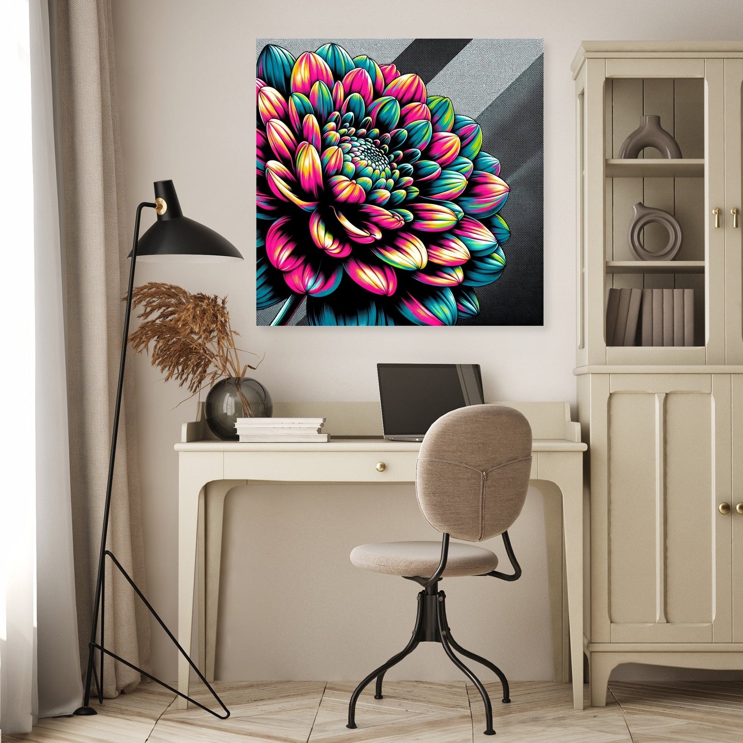 Neon Bloom Essence Canvas