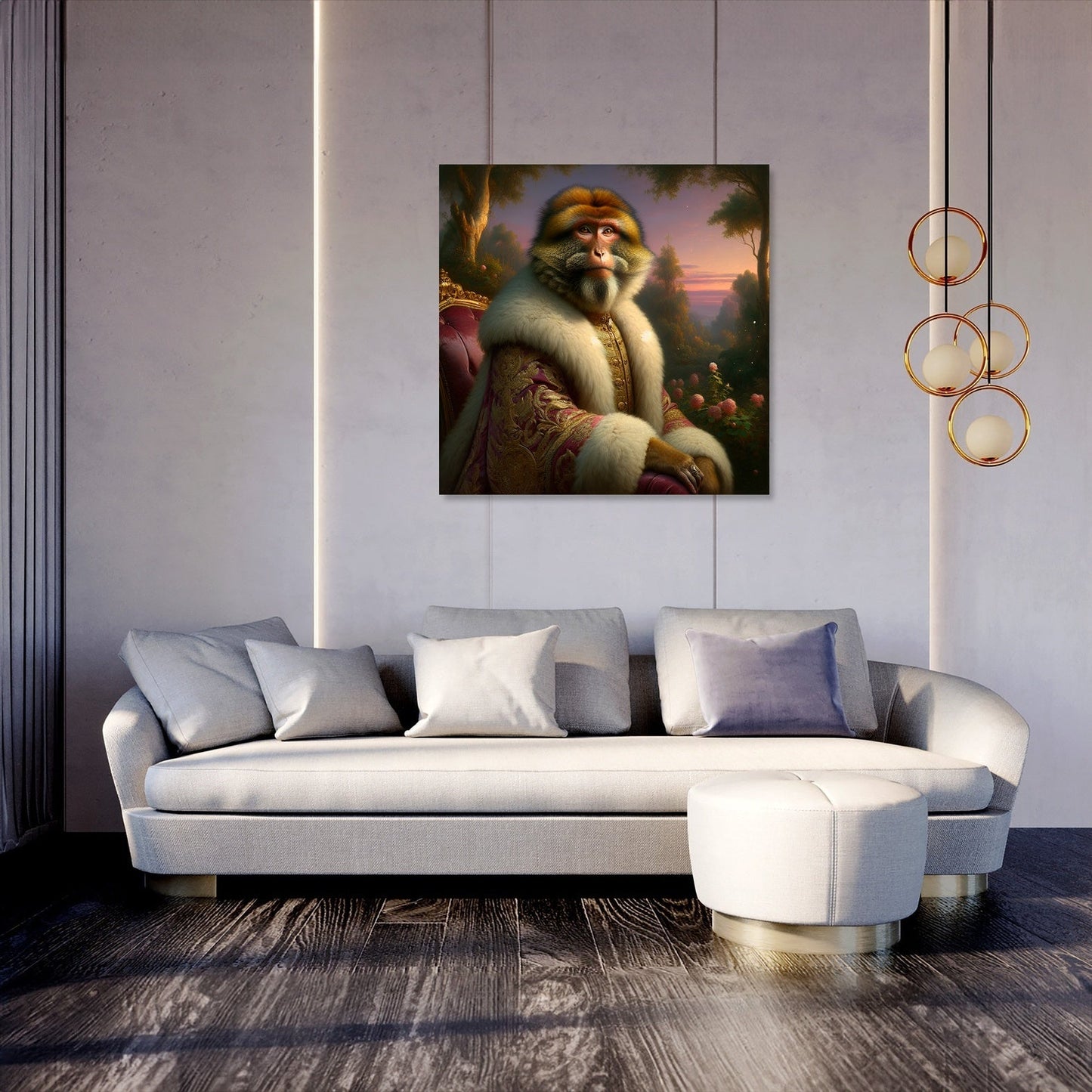 Regal Macaque Majesty Canvas