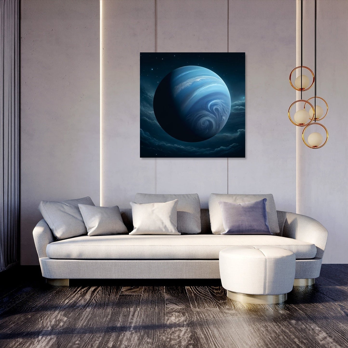 Neptune's Cosmic Majesty Canvas