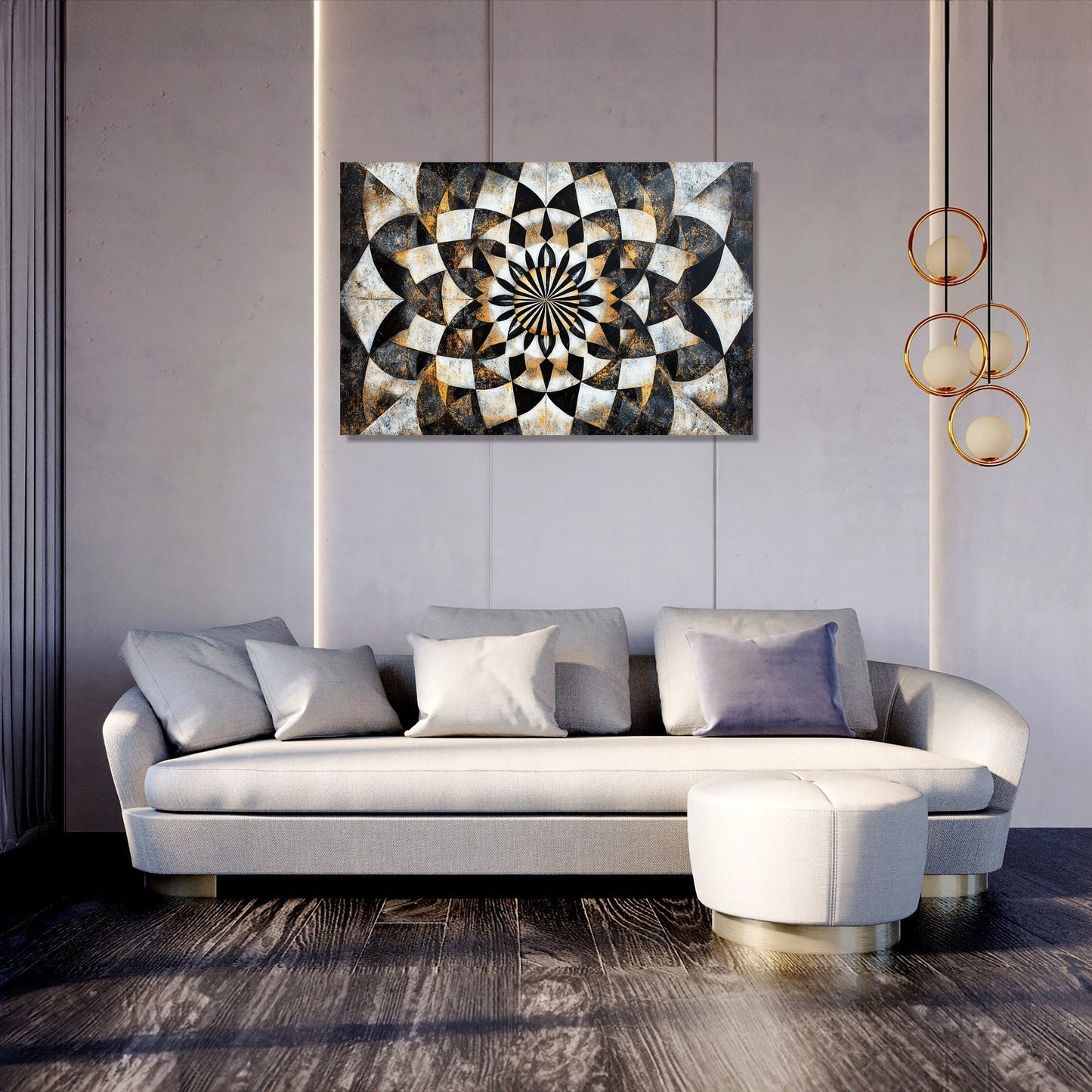 Golden Symmetry Meditation Canvas