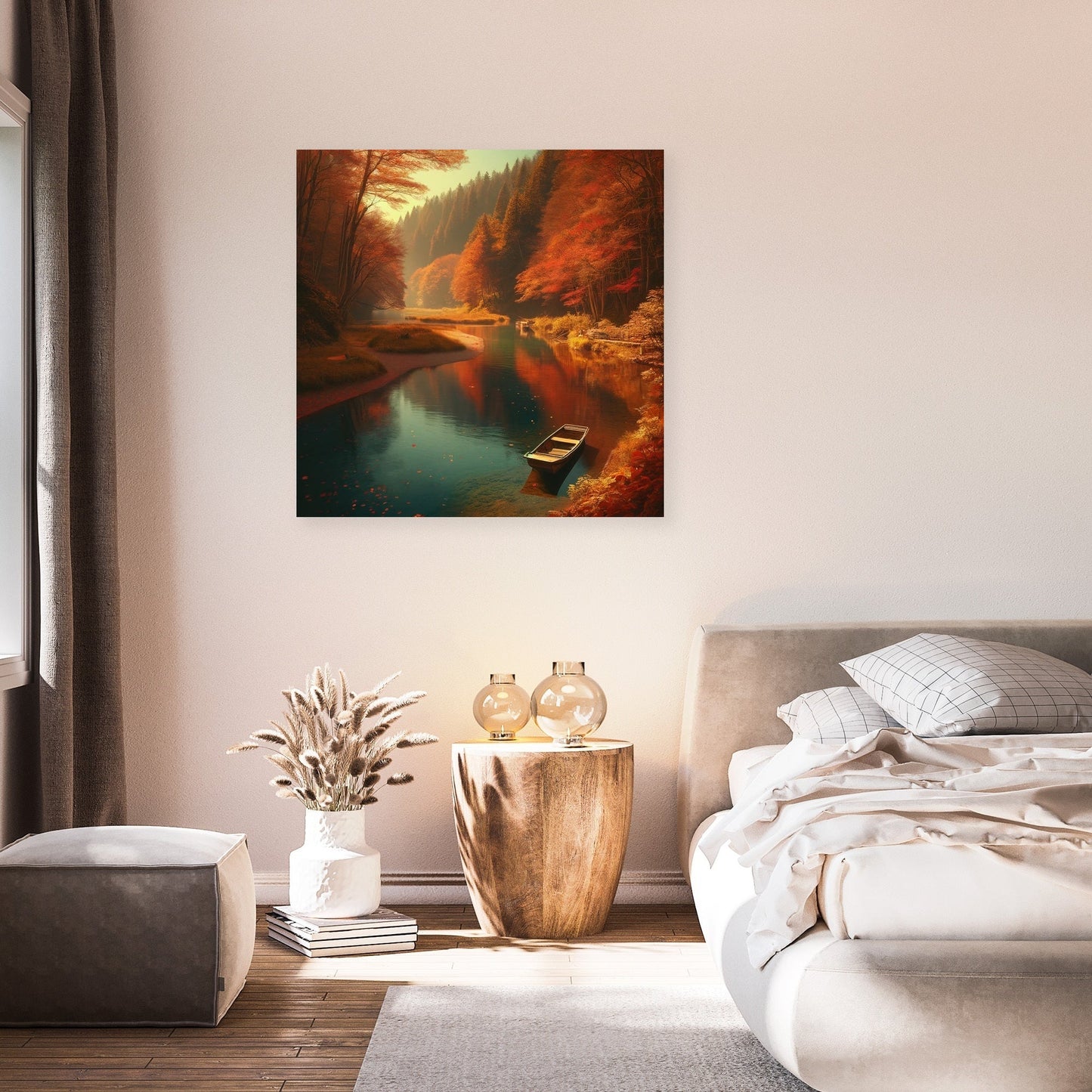 Autumn River Tranquility Canvas