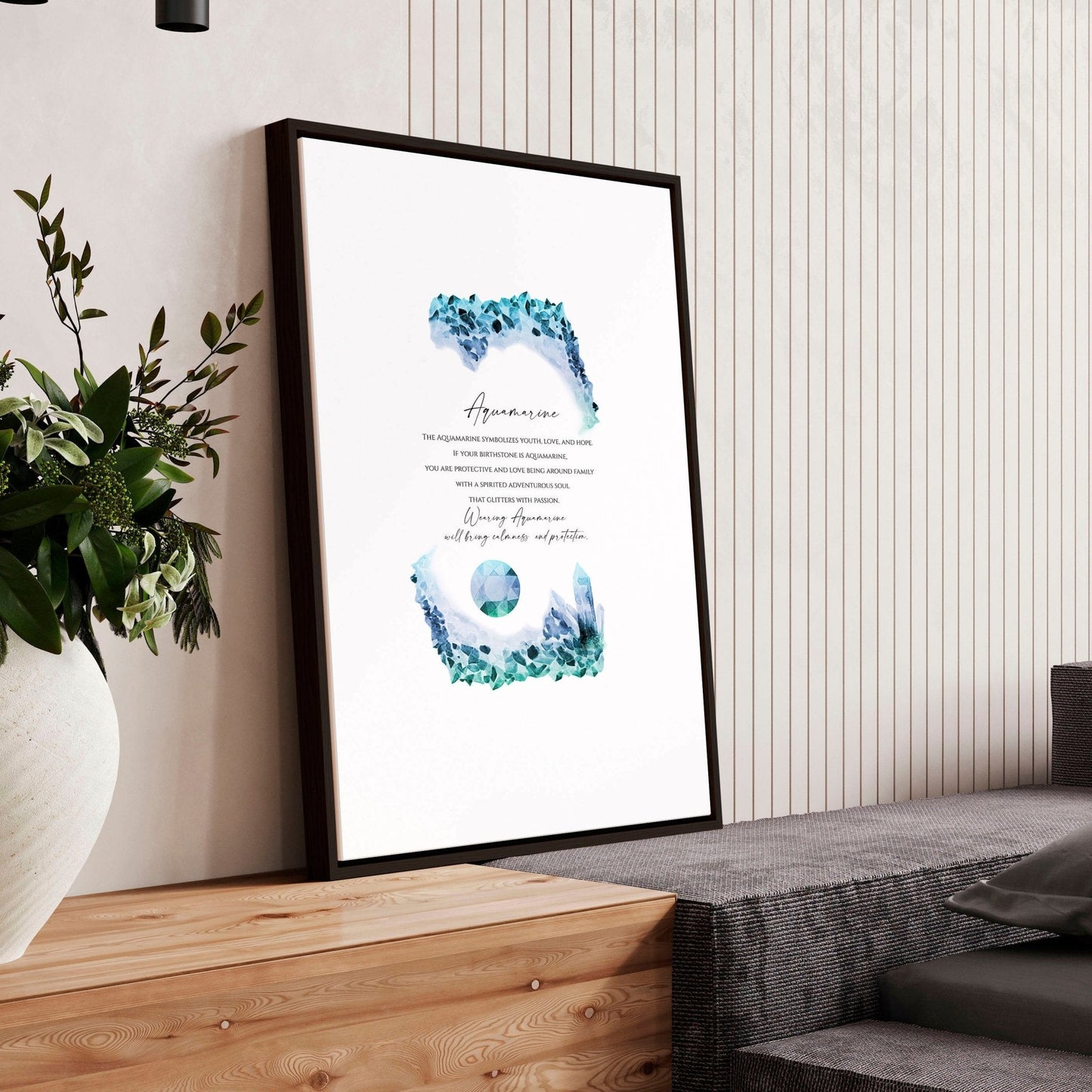 Aquamarine Birthstone December | wall art print