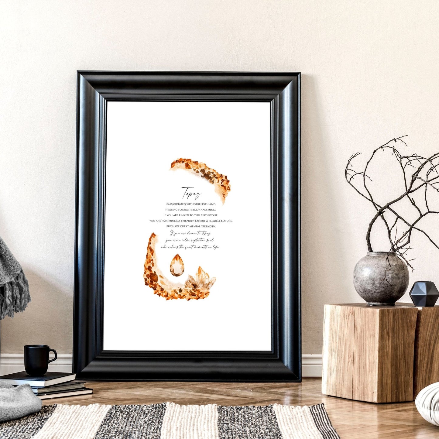 Topaz Birthstone framed wall art print