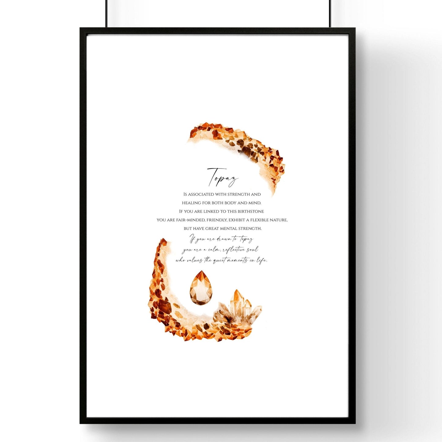 Topaz Birthstone framed wall art print