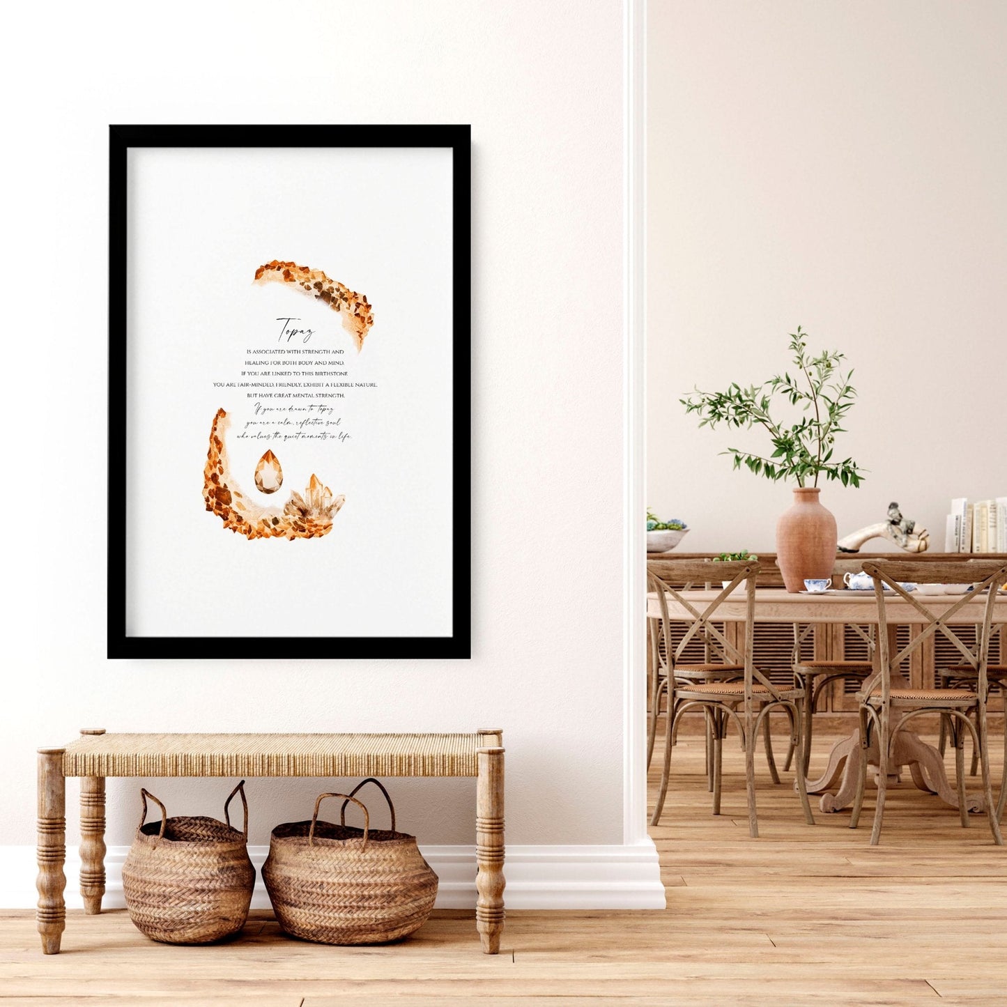 Topaz Birthstone framed wall art print