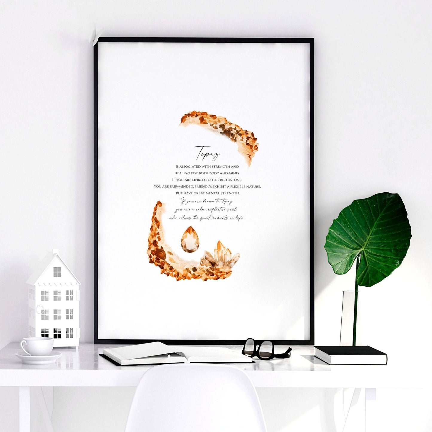 Topaz Birthstone framed wall art print