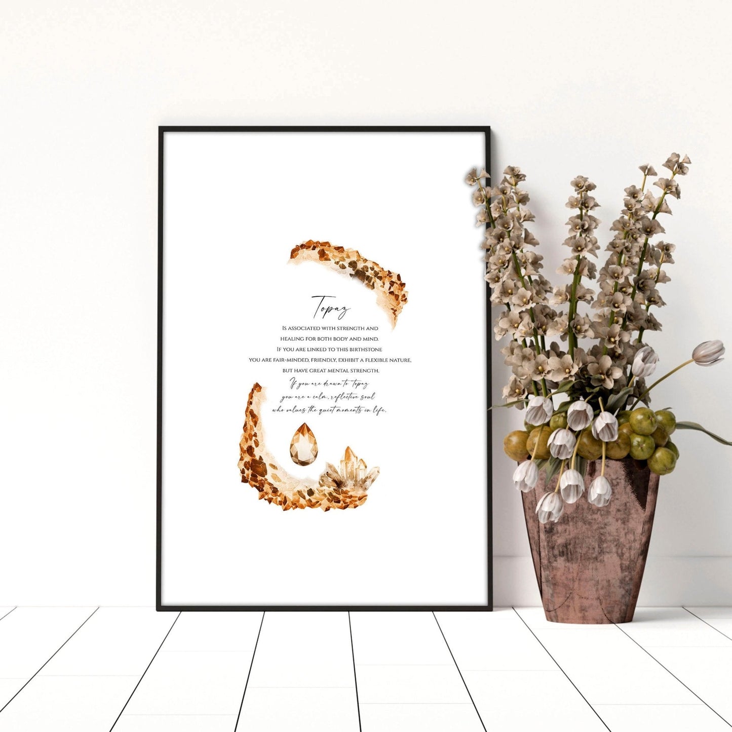 Topaz Birthstone framed wall art print