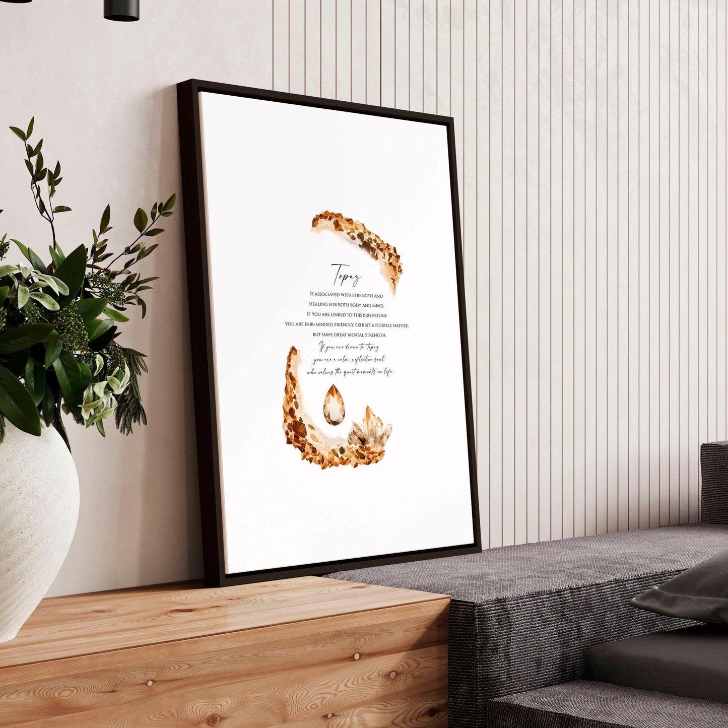 Topaz Birthstone framed wall art print