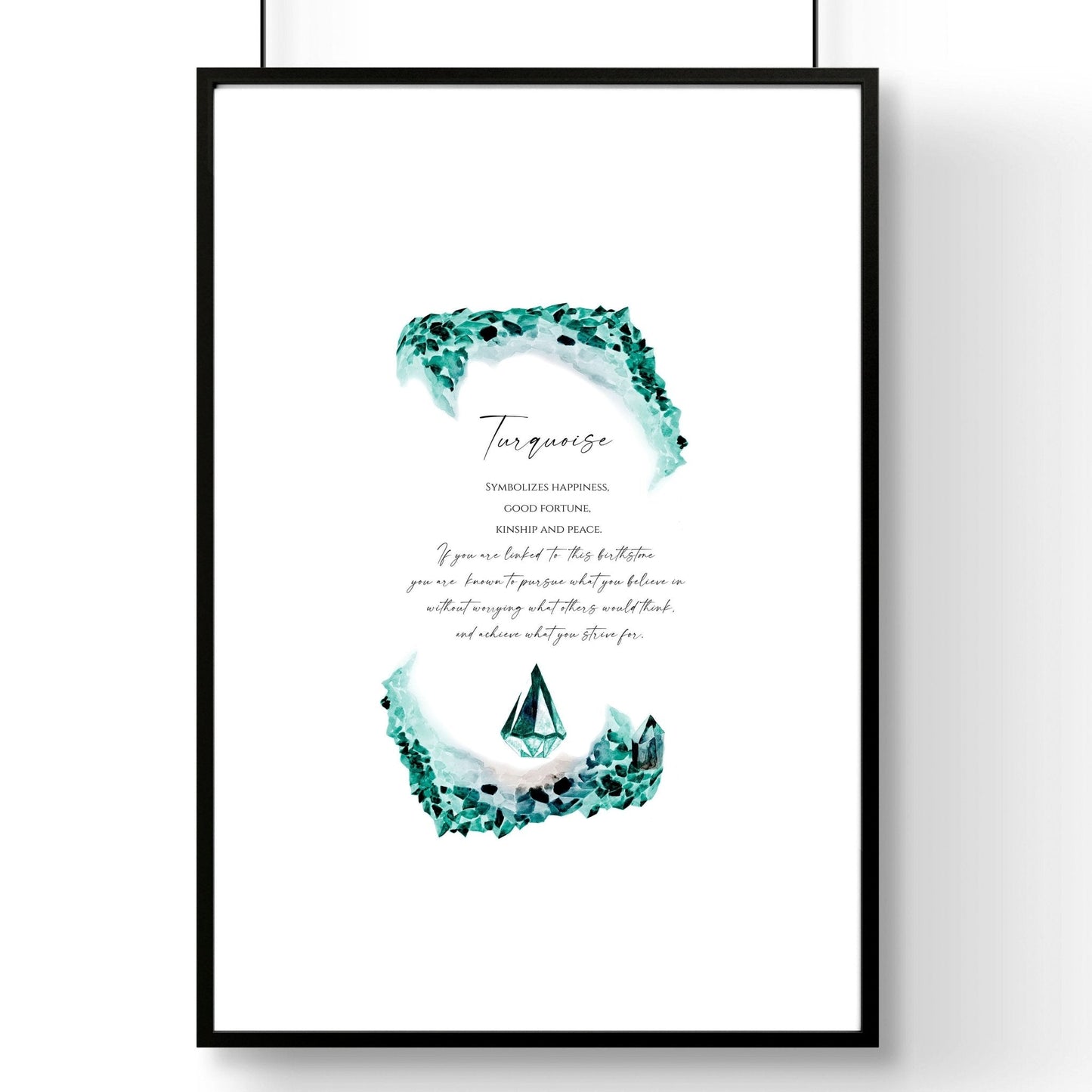 Birthstone Turquoise framed wall art print