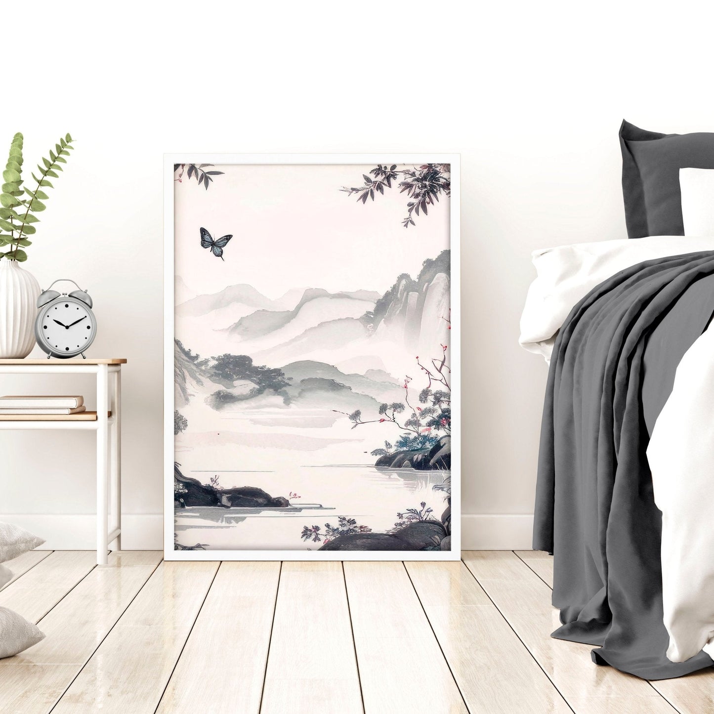 Decorating Bedroom Walls | Set of 3 Chinoiserie Wall art Prints