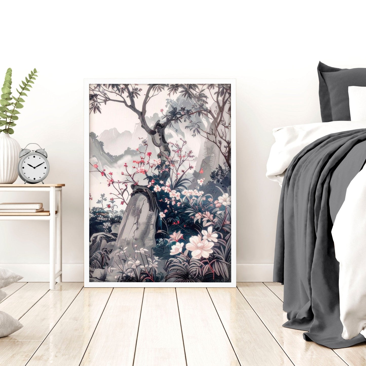 Decorating Bedroom Walls | Set of 3 Chinoiserie Wall art Prints