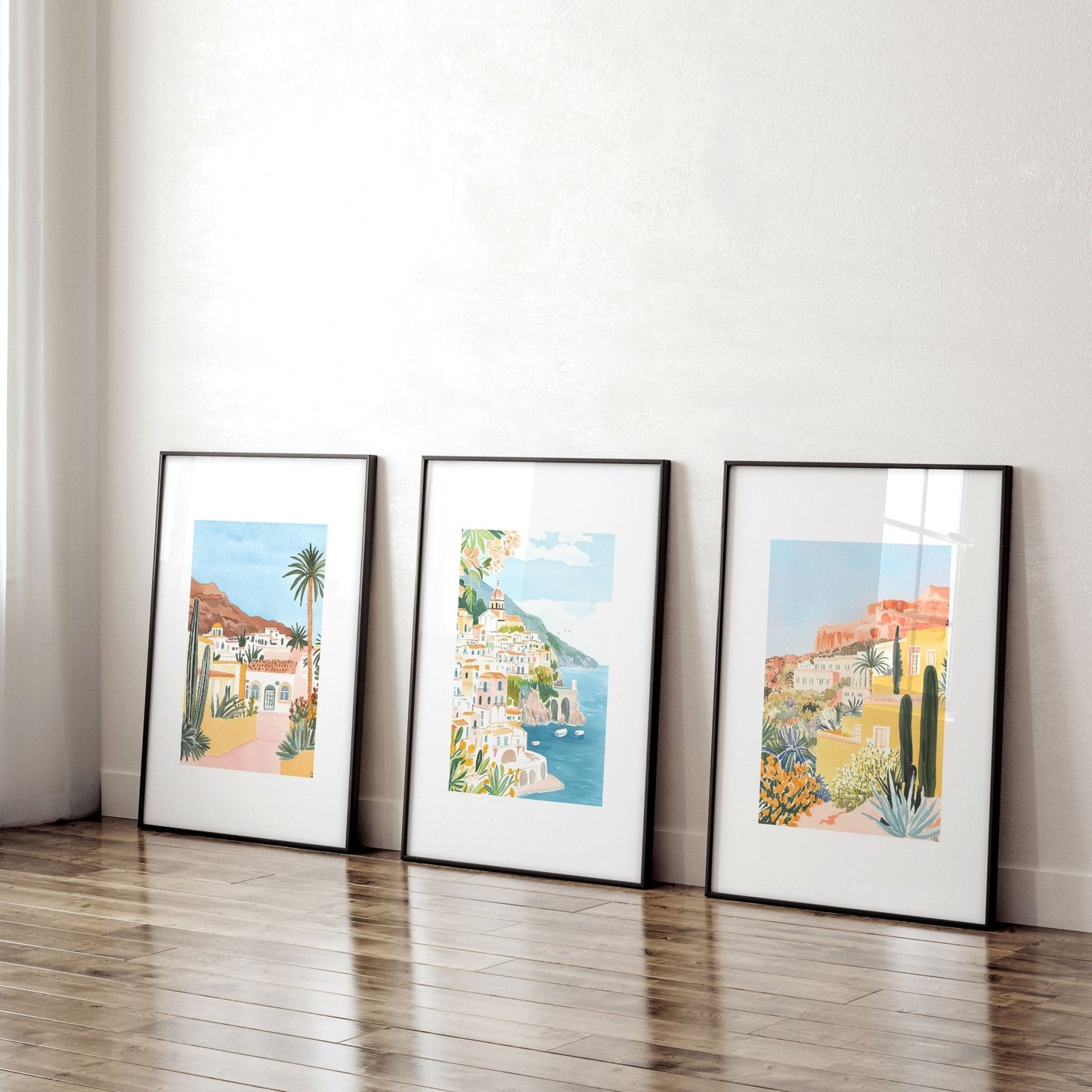 Decorative Pictures For Living Room | Set of 3 Beach Decor Wall art Prints