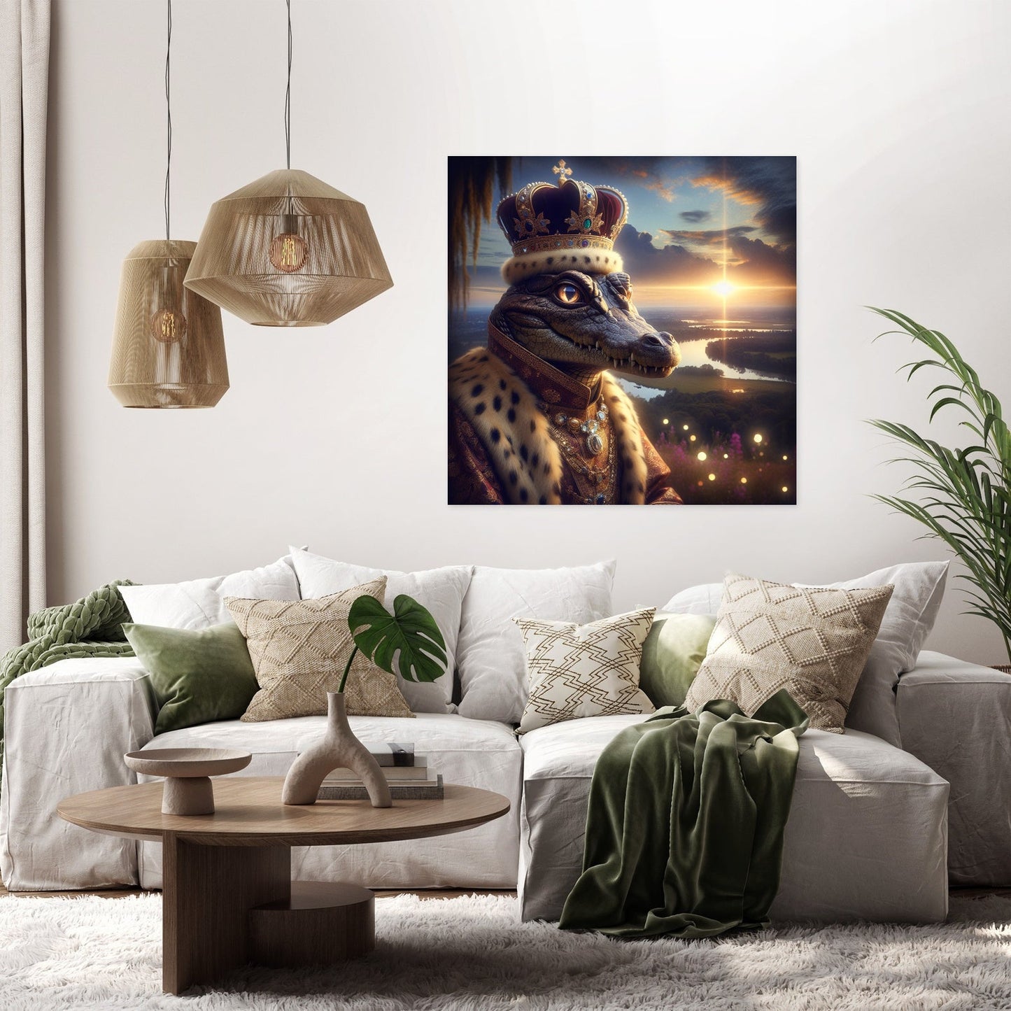 Crocodile Twilight Majesty Canvas