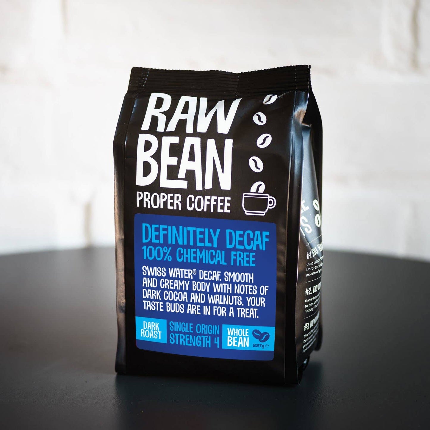 Definitely Decaffeinated Dark Roast Colombian Coffee Beans 227g