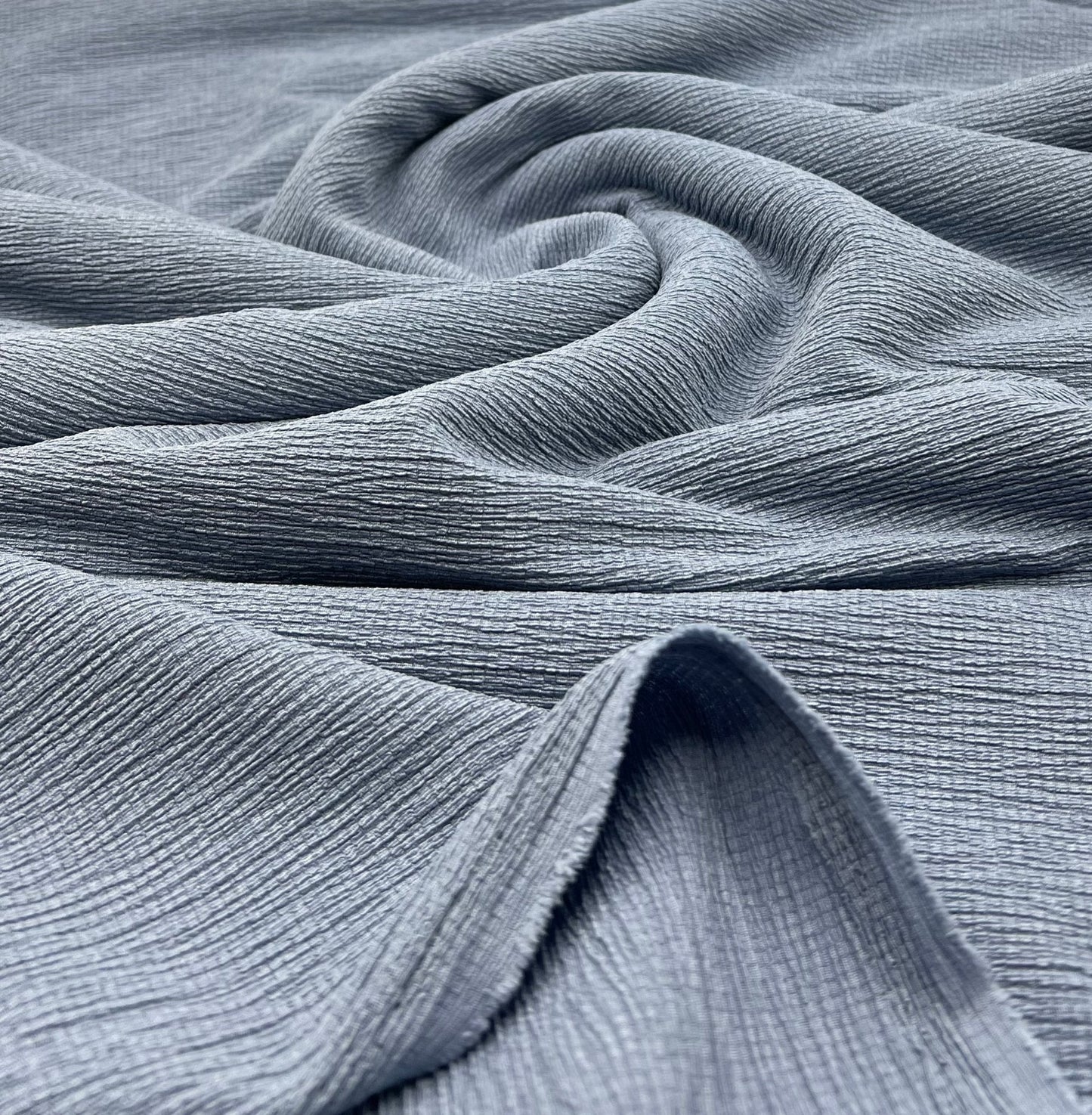 Denim Blue Textured Tree Bark Stretch Dress Craft Fabric