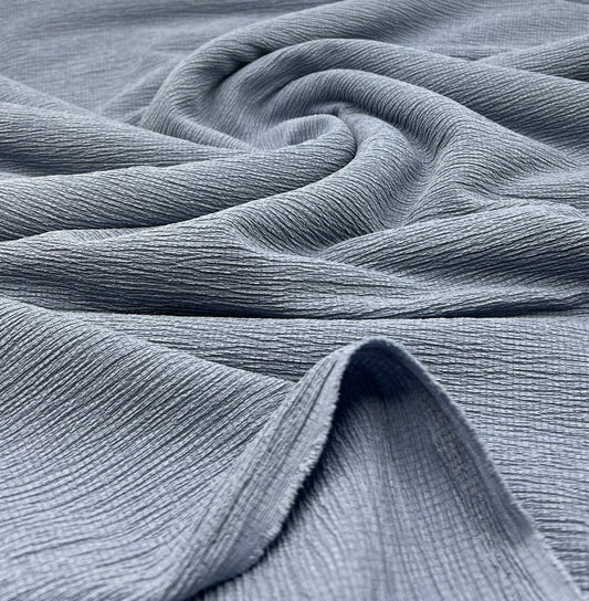 Denim Blue Textured Tree Bark Stretch Dress Craft Fabric