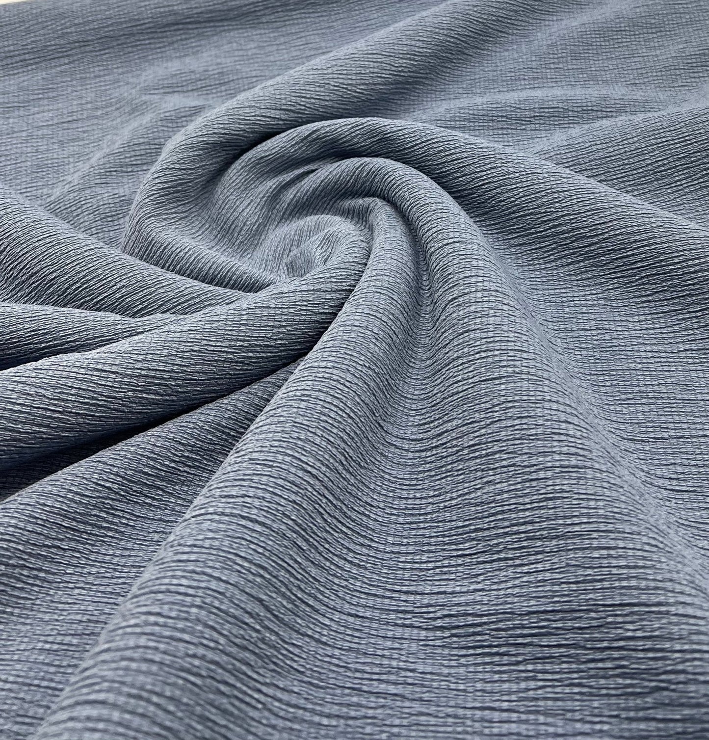 Denim Blue Textured Tree Bark Stretch Dress Craft Fabric