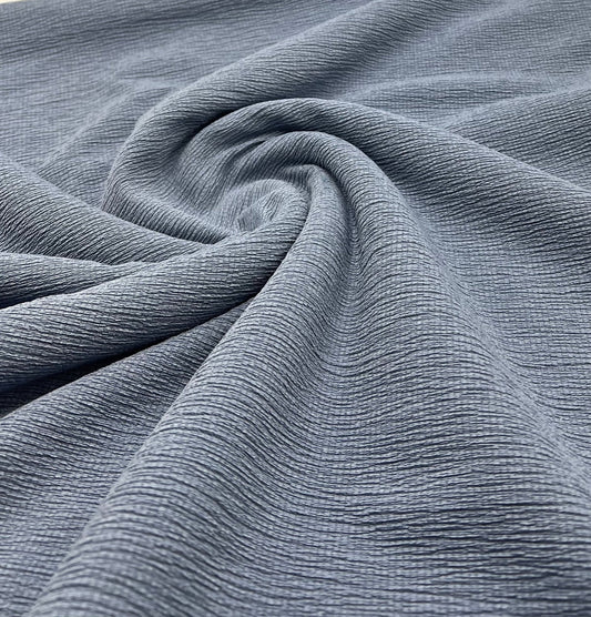 Denim Blue Textured Tree Bark Stretch Dress Craft Fabric