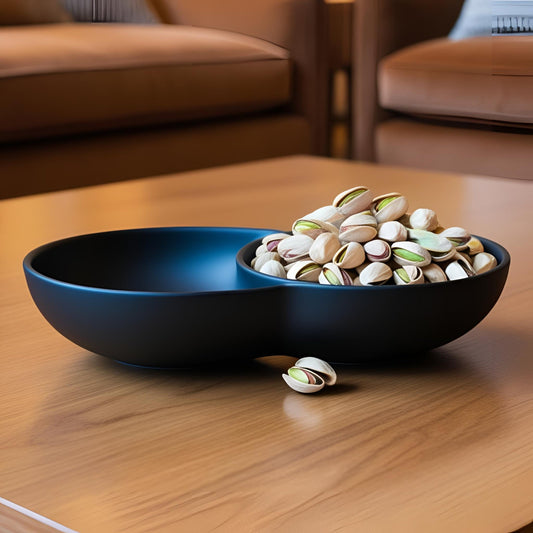 Designer Snack Bowl - Modern Dual Compartment Dish