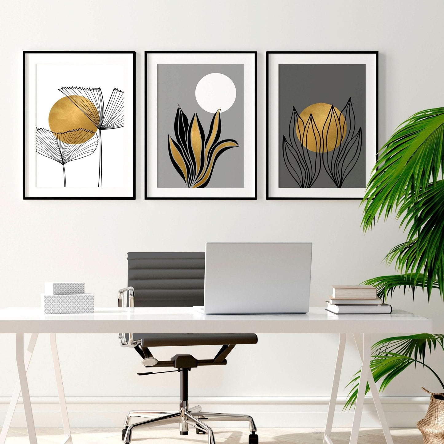 Desk office decor | set of 3 wall art prints