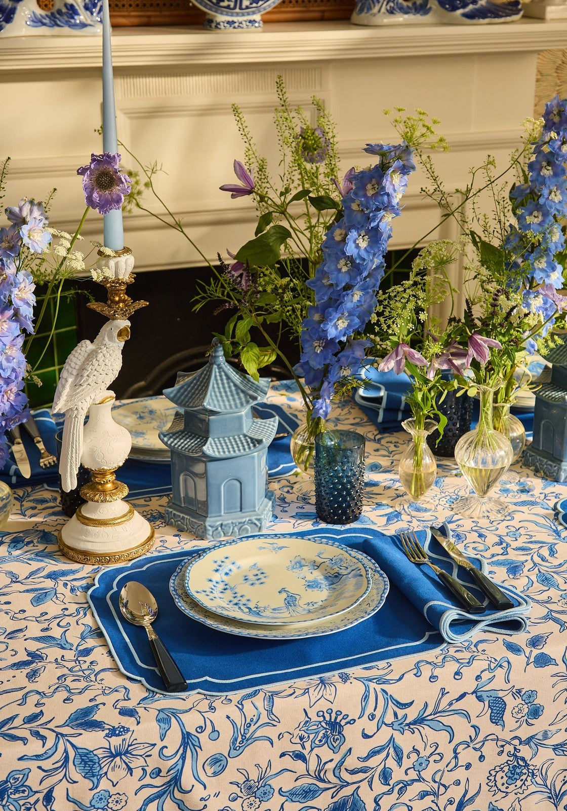 Virginia Blue and White Dessert Plates  - Set of 4