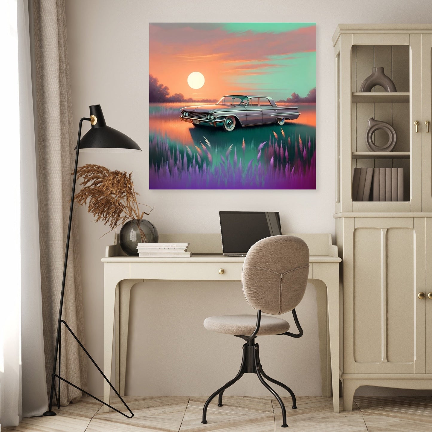 Meadow Sunset Drive Canvas
