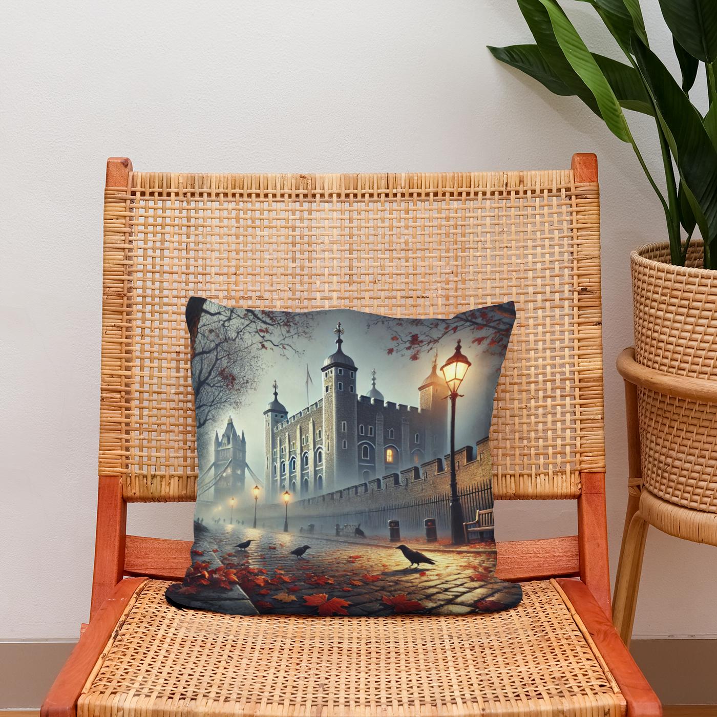 Foggy Tower London Cotton Cushion