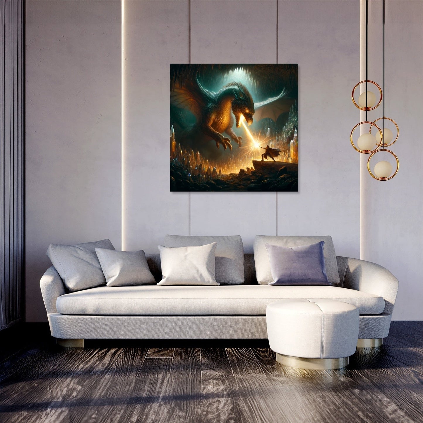 Hero at the Dragon's Lair Canvas