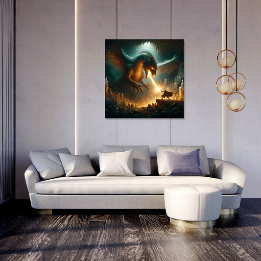 Hero at the Dragon's Lair Canvas