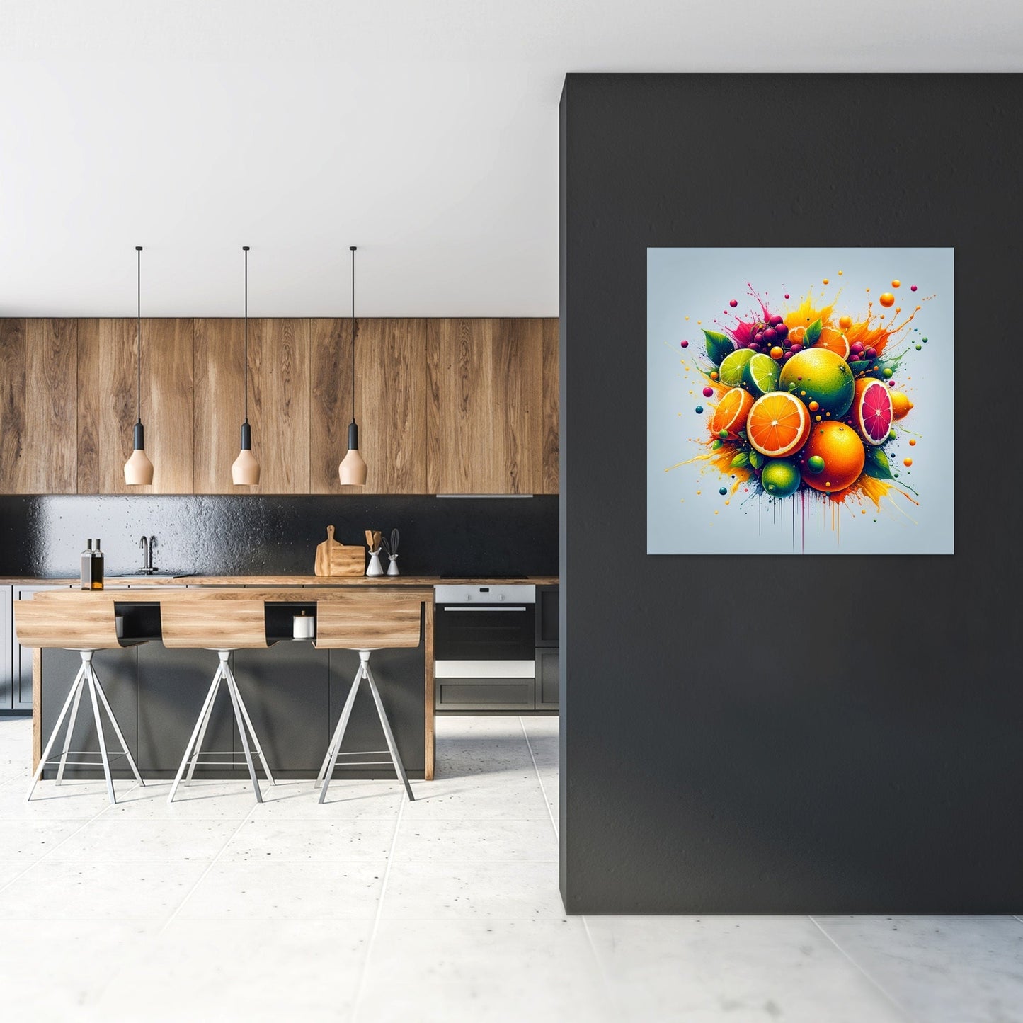 Abstract Citrus Fusion Canvas