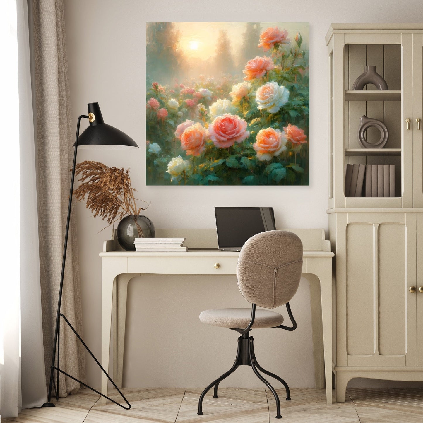 Impressionist Rose Morning Canvas