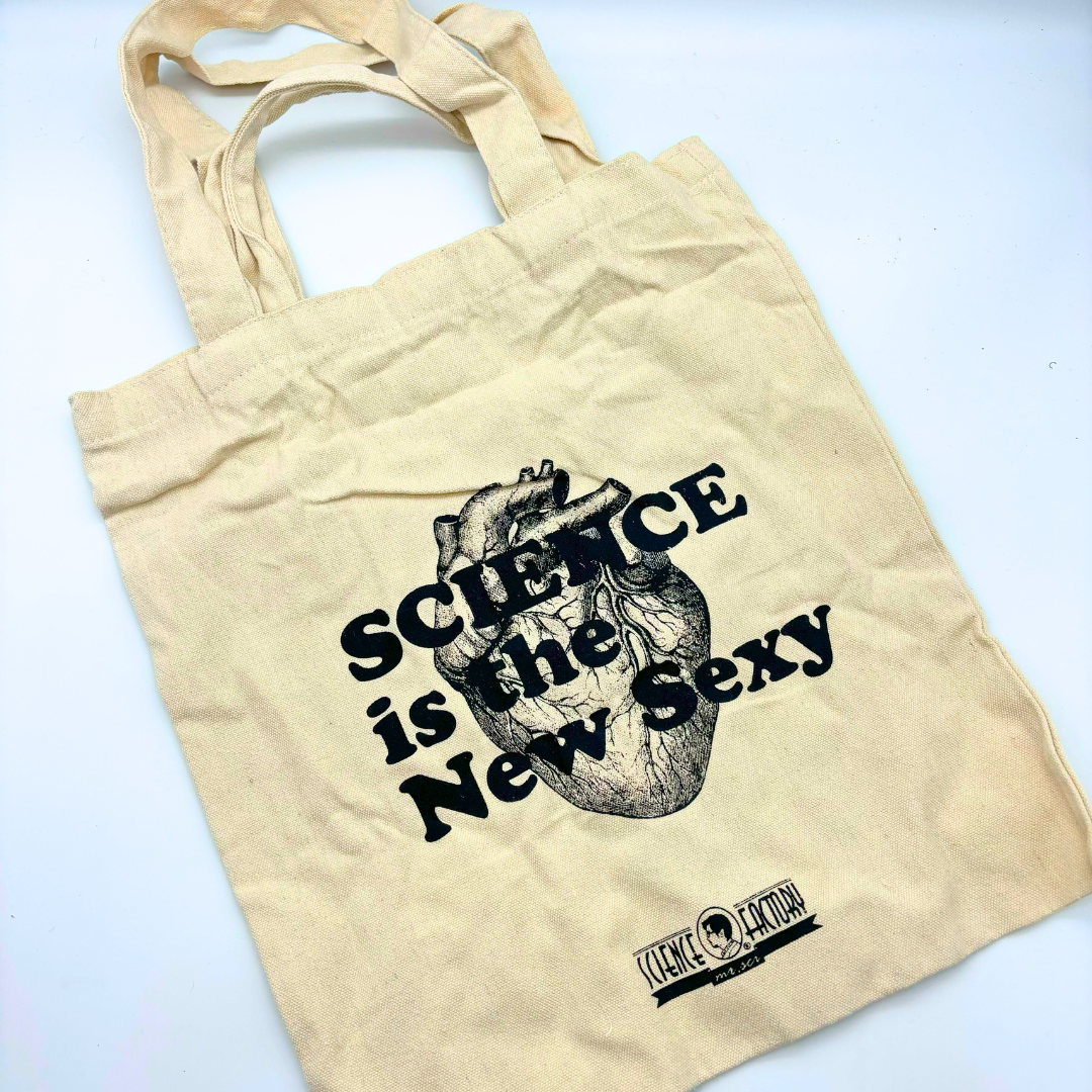 Mr Sci Glass Specimen Jar & Science Tote Bag Beating Forever (Heart)