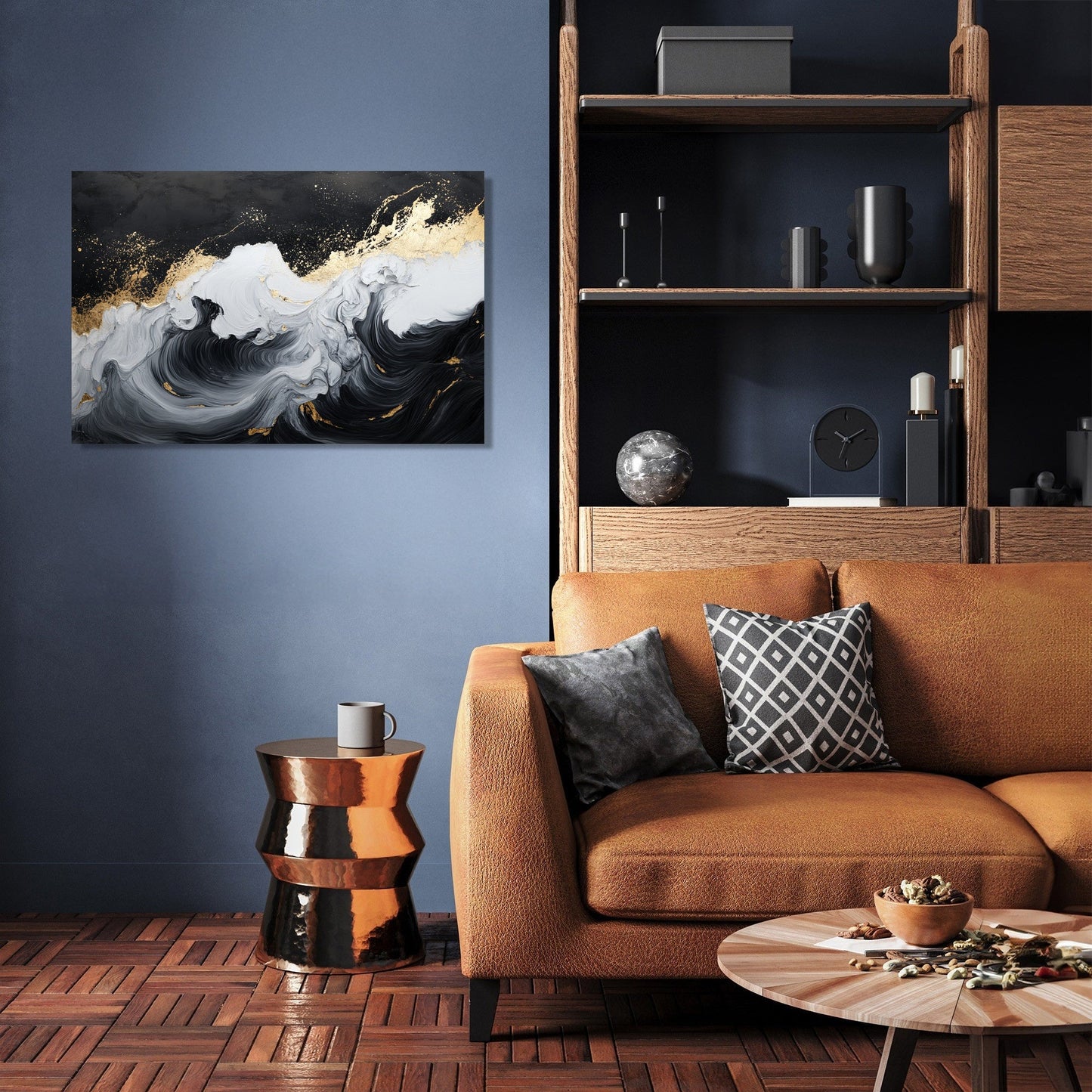 Golden Crest Waves Canvas