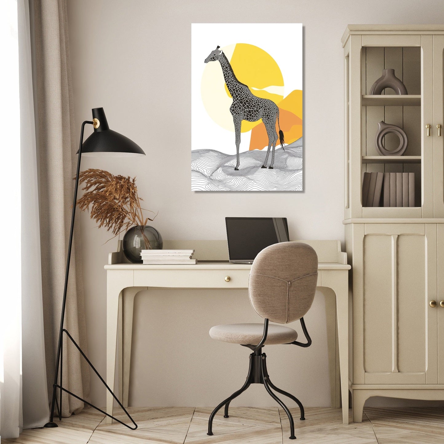 Vibrant Giraffe Elegance Canvas